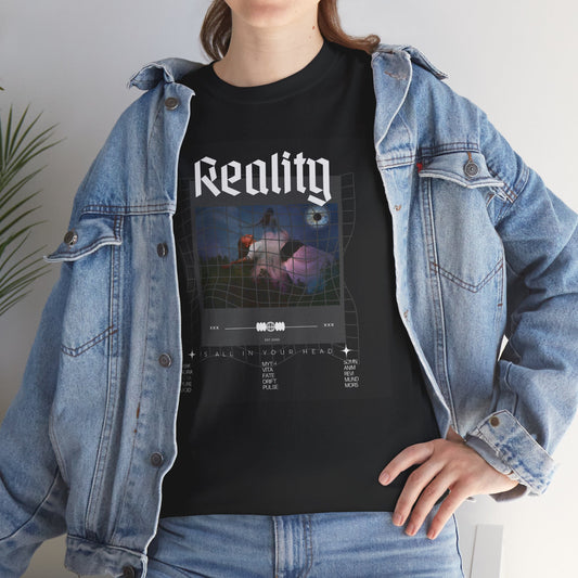 Reality Graphic Unisex Heavy Cotton Tee – Trendy Streetwear for Everyday Style